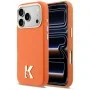 Калъф за iPhone 18 Pro / iPhone 17 Pro - Leather FW with KHead Logo MagSafe (KLHMP18L5PGFKHGO) - Karl Lagerfeld - Оранжев