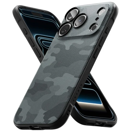 Калъф за iPhone 18 Pro / iPhone 17 Pro - Onyx - Ringke - Камуфлажно черен