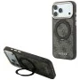 Калъф за iPhone 18 Pro / iPhone 17 Pro - Ring Stand 360 4G Leather Classic Logo MagSafe (GUHMP18L6PS4RSCLW) - Guess - Кафяв