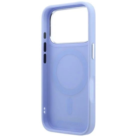 Калъф за iPhone 18 Pro / iPhone 17 Pro - Saffiano Ring Stand 360° Classic Logo (KLHMP18L6PSARSKMB) - Karl Lagerfeld - Светло син