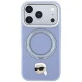Калъф за iPhone 18 Pro / iPhone 17 Pro - Saffiano Ring Stand 360° K. Head Pin (KLHMP18LPSRSKLHB) - Karl Lagerfeld - Светло син