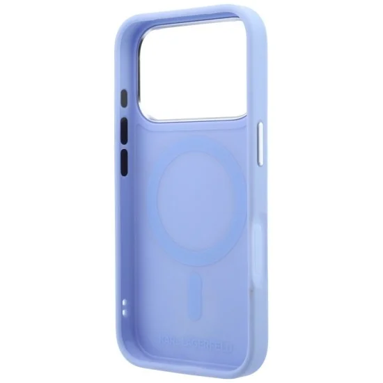 Калъф за iPhone 18 Pro / iPhone 17 Pro - Saffiano Ring Stand 360° K. Head Pin (KLHMP18LPSRSKLHB) - Karl Lagerfeld - Светло син
