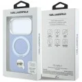 Калъф за iPhone 18 Pro / iPhone 17 Pro - Saffiano Ring Stand 360° K. Head Pin (KLHMP18LPSRSKLHB) - Karl Lagerfeld - Светло син