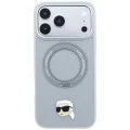 Калъф за iPhone 18 Pro / iPhone 17 Pro - Saffiano Ring Stand 360° K. Head Pin (KLHMP18LPSRSKLHG) - Karl Lagerfeld - Сив