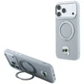 Калъф за iPhone 18 Pro / iPhone 17 Pro - Saffiano Ring Stand 360° K. Head Pin (KLHMP18LPSRSKLHG) - Karl Lagerfeld - Сив