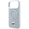 Калъф за iPhone 18 Pro / iPhone 17 Pro - Saffiano Ring Stand 360° K. Head Pin (KLHMP18LPSRSKLHG) - Karl Lagerfeld - Сив