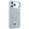 Калъф за iPhone 18 Pro / iPhone 17 Pro - Saffiano Ring Stand 360° K. Head Pin (KLHMP18LPSRSKLHG) - Karl Lagerfeld - Сив