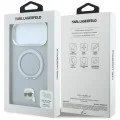 Калъф за iPhone 18 Pro / iPhone 17 Pro - Saffiano Ring Stand 360° K. Head Pin (KLHMP18LPSRSKLHG) - Karl Lagerfeld - Сив