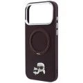 Калъф за iPhone 18 Pro / iPhone 17 Pro - Saffiano Ring Stand 360° KC Heads Pin (KLHMP18LPSRSKCHR) - Karl Lagerfeld - Бордо