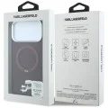 Калъф за iPhone 18 Pro / iPhone 17 Pro - Saffiano Ring Stand 360° KC Heads Pin (KLHMP18LPSRSKCHR) - Karl Lagerfeld - Бордо