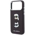 Калъф за iPhone 18 Pro / iPhone 17 Pro - Saffiano with K&C Heads Pins and Logo (KLHCP18LPSWFDHPR) - Karl Lagerfeld - Бордо