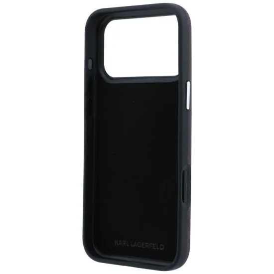 Калъф за iPhone 18 Pro / iPhone 17 Pro - Saffiano with K&C Heads Pins and Logo (KLHCP18LPSWFDHPR) - Karl Lagerfeld - Бордо