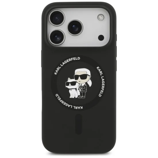 Калъф за iPhone 18 Pro / iPhone 17 Pro - Silicone KC Body Ring MagSafe (KLHMP18LSCMKCRHK) - Karl Lagerfeld - Черен