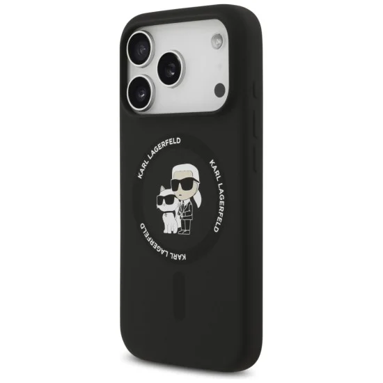 Калъф за iPhone 18 Pro / iPhone 17 Pro - Silicone KC Body Ring MagSafe (KLHMP18LSCMKCRHK) - Karl Lagerfeld - Черен