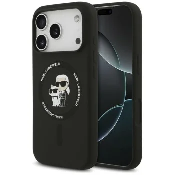 Калъф за iPhone 18 Pro / iPhone 17 Pro - Silicone KC Body Ring MagSafe (KLHMP18LSCMKCRHK) - Karl Lagerfeld - Черен