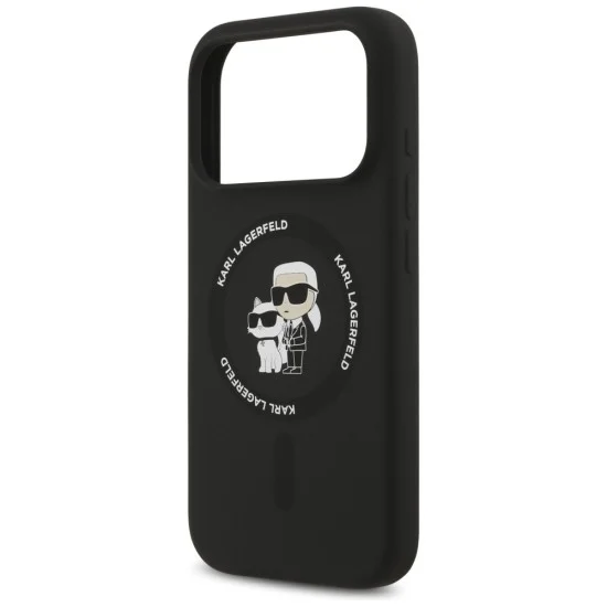 Калъф за iPhone 18 Pro / iPhone 17 Pro - Silicone KC Body Ring MagSafe (KLHMP18LSCMKCRHK) - Karl Lagerfeld - Черен