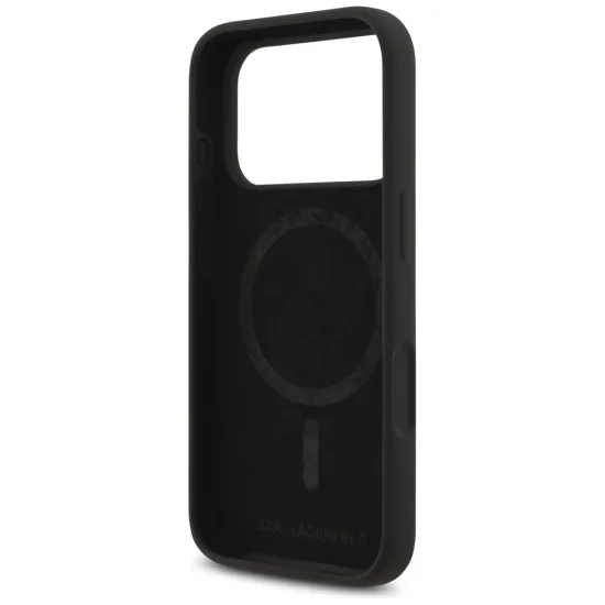 Калъф за iPhone 18 Pro / iPhone 17 Pro - Silicone KC Body Ring MagSafe (KLHMP18LSCMKCRHK) - Karl Lagerfeld - Черен