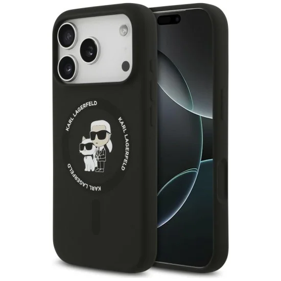Калъф за iPhone 18 Pro / iPhone 17 Pro - Silicone KC Body Ring MagSafe (KLHMP18LSCMKCRHK) - Karl Lagerfeld - Черен