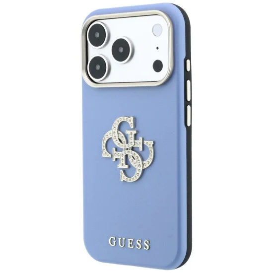 Калъф за iPhone 18 Pro / iPhone 17 Pro - Smooth Big Strass Logo (GUHCP18L6PWGSPDB) - Guess - Светло син