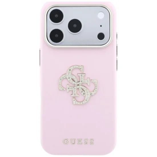 Калъф за iPhone 18 Pro / iPhone 17 Pro - Smooth Big Strass Logo (GUHCP18L6PWGSPDP) - Guess - Розов