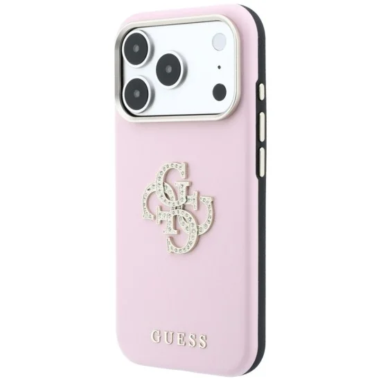 Калъф за iPhone 18 Pro / iPhone 17 Pro - Smooth Big Strass Logo (GUHCP18L6PWGSPDP) - Guess - Розов