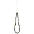Калъф за iPhone 18 Pro / iPhone 17 Pro - IML Flowers with Pearl Strap MagSafe - Guess - Черен