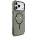 Калъф за iPhone 18 Pro / iPhone 17 Pro - IML Glitter with Pearl Strap MagSafe - Guess - Черен
