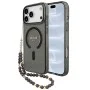 Калъф за iPhone 18 Pro / iPhone 17 Pro - IML Glitter with Pearl Strap MagSafe - Guess - Черен