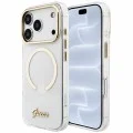 Калъф за iPhone 18 Pro / iPhone 17 Pro - IML Script Metal MagSafe - Guess - Прозрачен