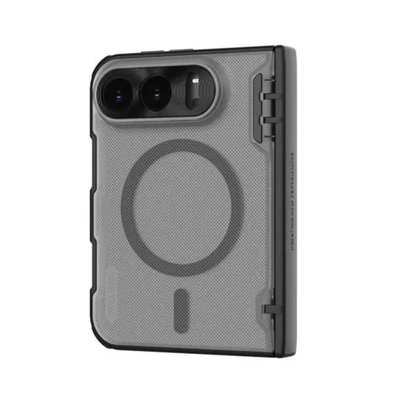 Калъф за iPhone Duo - Super Frosted Shield Fold Magnetic - Nillkin - Прозрачно черен