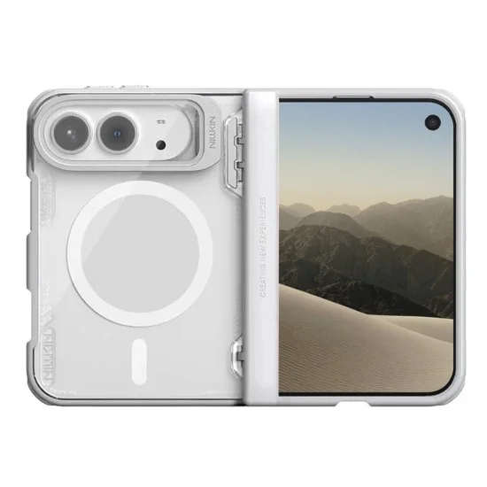 Калъф за iPhone Duo - Iceblade Prop Magnetic (с прозрачно черен протектор за камера) - Nillkin - Сив