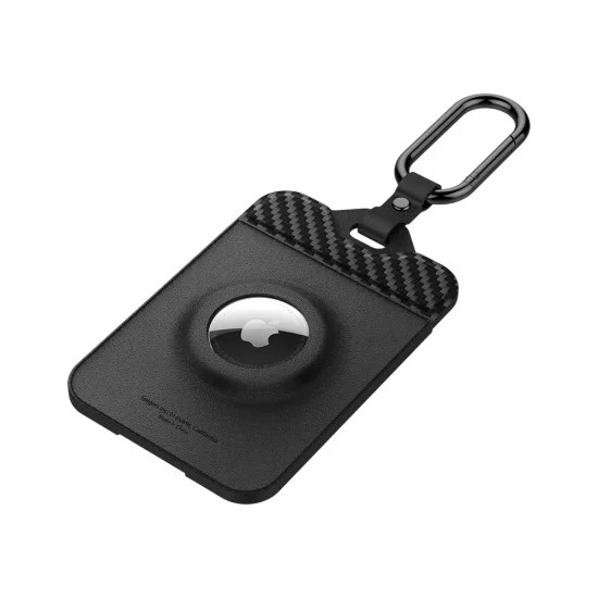 Калъф за ключ/AirTag Spigen (2 бр.) Holder Air Fit (ACP08793) - за Tesla Key Card / AirTag, универсален, тънък дизайн, с карабинер - Черен