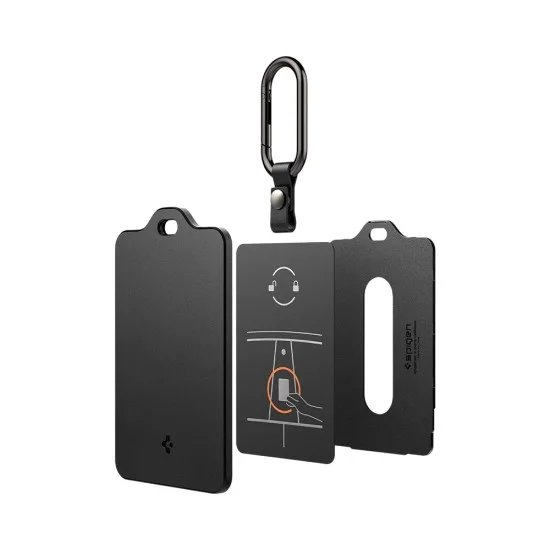 Калъф за ключ Spigen (2 бр.) Card Holder (ACP11405) - за Tesla Key, универсален, с 2x карабинер, 4x защитно фолио - Бял / Черен