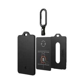 Калъф за ключ Spigen (2 бр.) Holder Case Air Fit (ACP07175) - за Tesla Key Card, 2x карабинер, 4x защитно фолио, отвор за лого - Черен