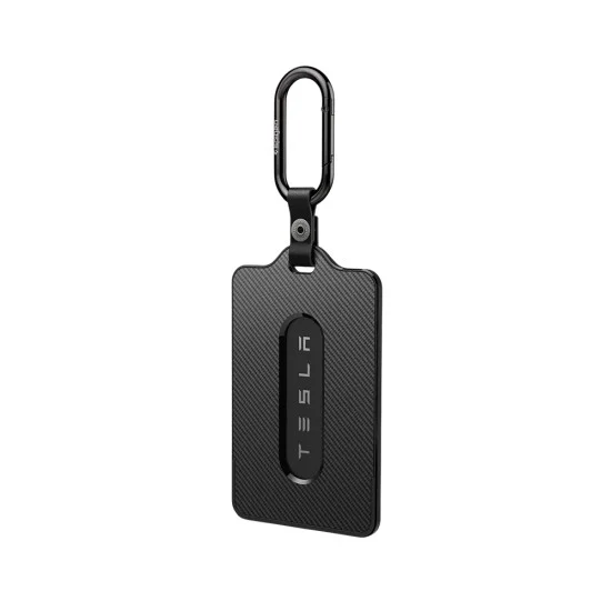 Калъф за ключ Spigen Card Holder (ACP11310) - за Tesla Key, универсален, тънък дизайн, с карабинер, 2x защитно фолио - Черен