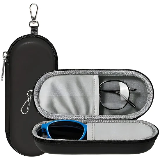 Калъф за очила Techsuit Glasses Case (ETJ3) - PU кожа, 16.5 x 6.5 x 4cm - Черен