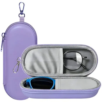 Калъф за очила Techsuit Glasses Case (ETJ3) - PU кожа, 16.5 x 6.5 x 4cm - Лавандула