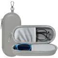 Калъф за очила Techsuit Glasses Case (ETJ3) - PU кожа, 16.5 x 6.5 x 4cm - Сив