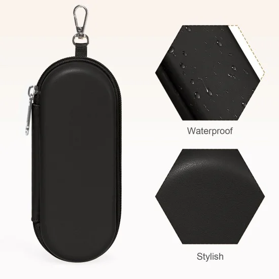 Калъф за очила Techsuit Glasses Case (ETJ3) - PU кожа, 16.5 x 6.5 x 4cm - Сив