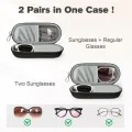 Калъф за очила Techsuit Glasses Case (ETJ3) - PU кожа, 16.5 x 6.5 x 4cm - Сив