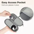 Калъф за очила Techsuit Glasses Case (ETJ3) - PU кожа, 16.5 x 6.5 x 4cm - Сив