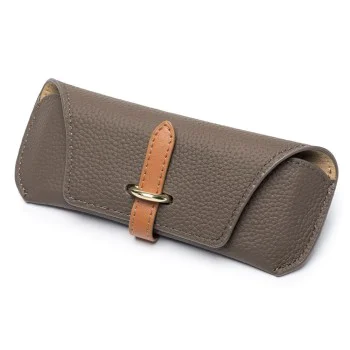 Калъф за очила Techsuit Glasses Case (ETL3) - PU кожа, 17 x 6.5 x 2cm - Лешник