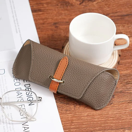 Калъф за очила Techsuit Glasses Case (ETL3) - PU кожа, 17 x 6.5 x 2cm - Лешник