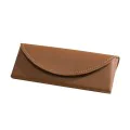 Калъф за очила Techsuit Glasses Case (ETM3) - PU кожа, 15.2 x 6.6 x 3.6cm - Тъмнокафяв