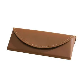 Калъф за очила Techsuit Glasses Case (ETM3) - PU кожа, 15.2 x 6.6 x 3.6cm - Тъмнокафяв