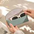 Калъф за очила Techsuit Glasses Case (ETM3) - PU кожа, 15.2 x 6.6 x 3.6cm - Тъмнокафяв