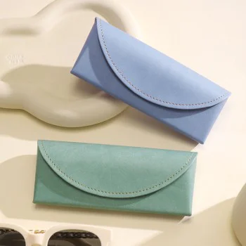 Калъф за очила Techsuit Glasses Case (ETM3) - PU кожа, 15.2 x 6.6 x 3.6cm - Ирис син