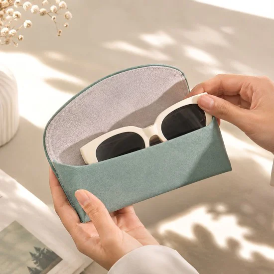 Калъф за очила Techsuit Glasses Case (ETM3) - PU кожа, 15.2 x 6.6 x 3.6cm - Ирис син