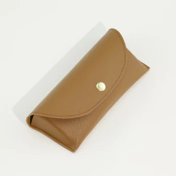 Калъф за очила Techsuit Glasses Case (ETI4) - PU кожа, 17 x 6.5 x 2cm - Кафяв