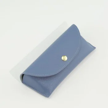 Калъф за очила Techsuit Glasses Case (ETI4) - PU кожа, 17 x 6.5 x 2cm - Син